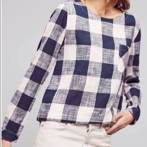 Anthropologie Cloth & Stone gingham top. Small